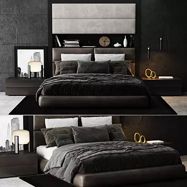 Dream Bed: Poliform Headboard Beauty 3D model image 1 