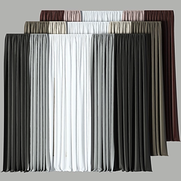 Modern 3D Curtain Design 3D model image 1 