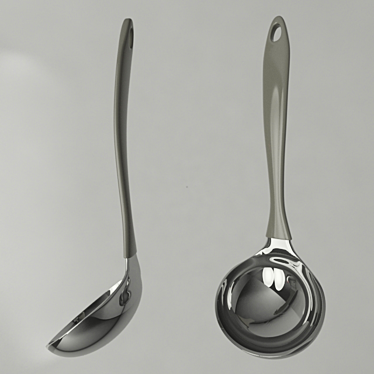 2-in-1 Kitchen Spoon: Handle and Ladle 3D model image 1 