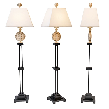Elegant Quoizel Palmetta Floor Lamp 3D model image 1 
