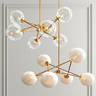 Elegant Turenne Chandelier: Dynamic and Large 3D model image 1 