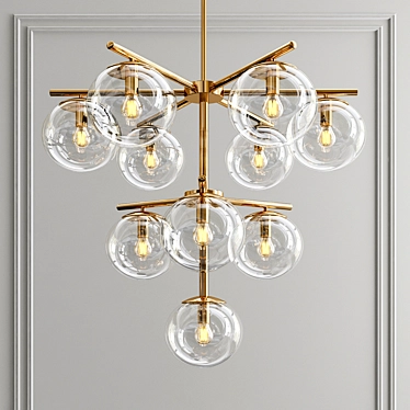Elegant Lupita Crystal Chandelier 3D model image 1 