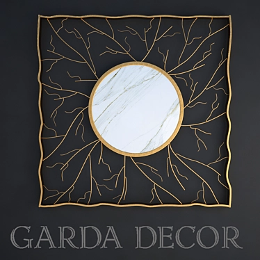 Luxurious Golden Square Mirror - Garda Decor 3D model image 1 