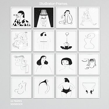 Artistic Frames: Set of 16 3D model image 1 