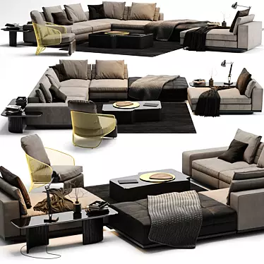 Luxury Lawrence Sofa by Minotti 3D model image 1 