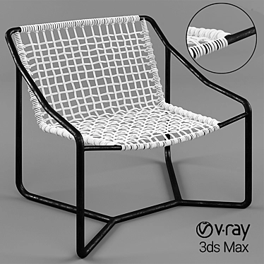 Stylish Dockside Lounge Chair: High Poly Rendered, Textures Included 3D model image 1 