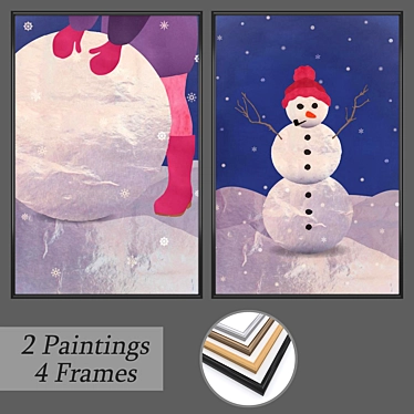 Artistic Frame Set No 539 3D model image 1 