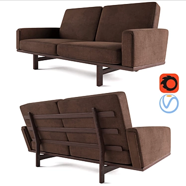 Modern Wegner Sofa 3D model image 1 