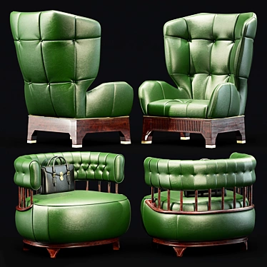 Modern 3D Max Chair & Bag 3D model image 1 