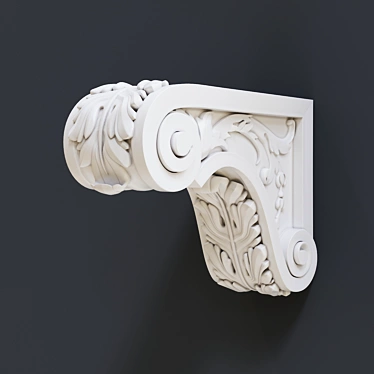 Carved Bracket: Elegant Wall Decor 3D model image 1 