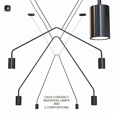 Modern Chaos Pendant Lighting 3D model image 1 