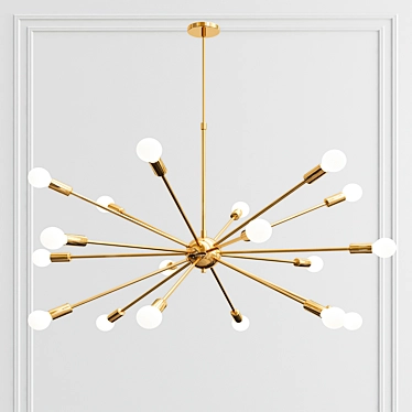 Brass Sputnik Chandelier: Modern Elegance 3D model image 1 