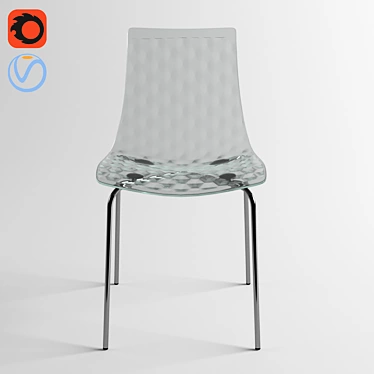 Title: Gauzy Chrome Plastic Chair 3D model image 1 