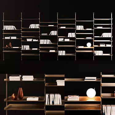 Sleek Zenit Bookcase by Rimadesio 3D model image 1 