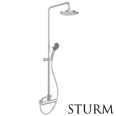 STURM Air Shower Set: Thermostat, Overhead Shower, Hand Shower 3D model image 1 