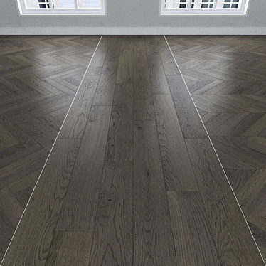 Oak Parquet: Herringbone, Linear & Chevron 3D model image 1 