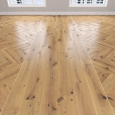 Oak Parquet: Herringbone, Linear, & Chevron 3D model image 1 