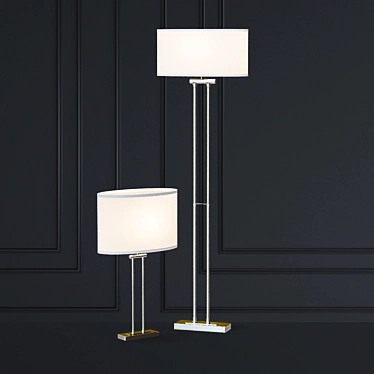 Modern Athens Set: Table Lamp and Floor Lamp 3D model image 1 