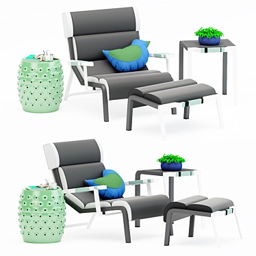 Modern Bob Club Armchair: Sleek Design & High-quality Craftsmanship 3D model image 1 