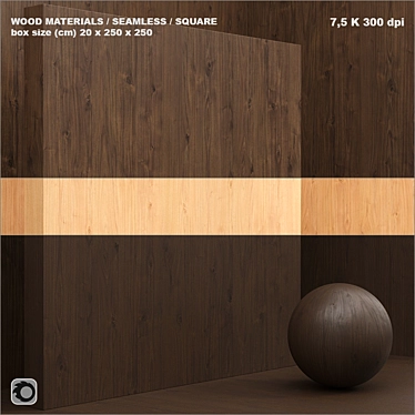 Seamless Wood Veneer Set 3D model image 1 