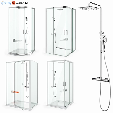 Modern Shower Cabin Set: Ravak Set 29 3D model image 1 