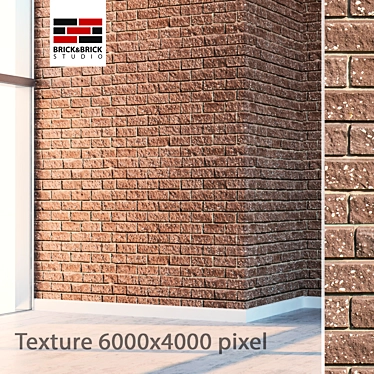 Seamless High Detail Red Brick 3D model image 1 