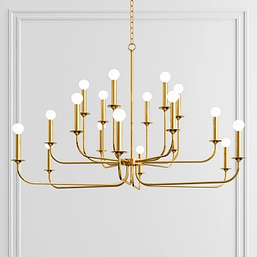 Antique Silver 2-tier Chandelier 3D model image 1 