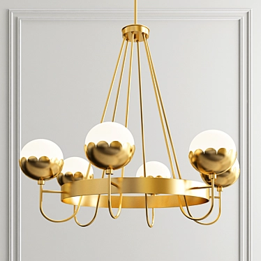 Elegant Scalloped Chandelier: Arteriors Cleo 3D model image 1 