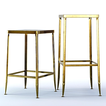 Elegant Flint Gold Bar Stools 3D model image 1 