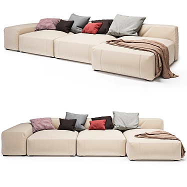 Blo Us Metal Sofa: Stylish Comfort 3D model image 1 