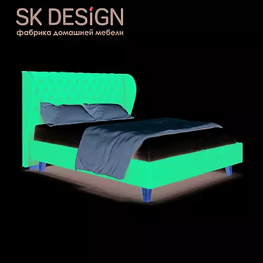 Lauren Upholstered Bed by SK Design 3D model image 1 