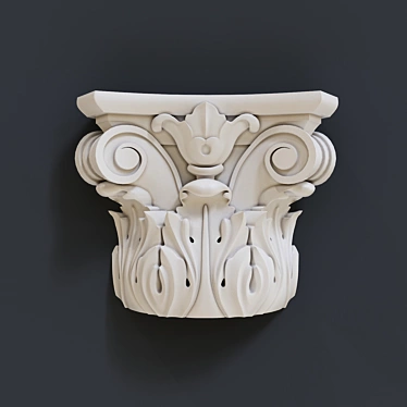 Elegant Carved Capital 3D model image 1 