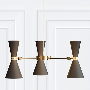 Modern Cairo Three-Arm Chandelier 3D model image 1 