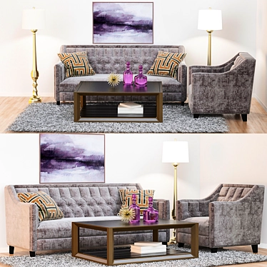 Elegant Modern Edmond Sofa 3D model image 1 