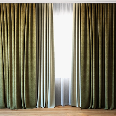 Title: Canvas Luxe Curtains & Tulle 3D model image 1 