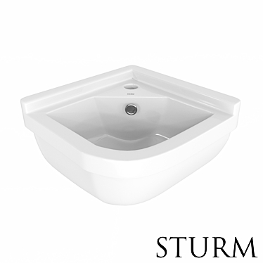 Compact Corner Hanging Sink: STURM Nook 3D model image 1 