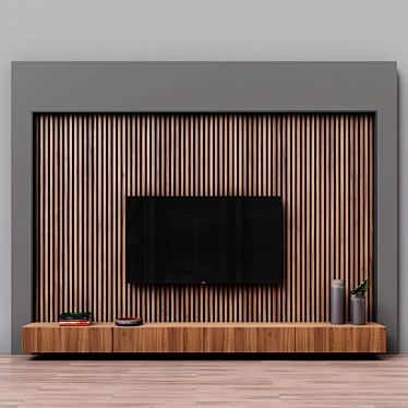 Zona 5 TV Stand - Chic & Spacious 3D model image 1 