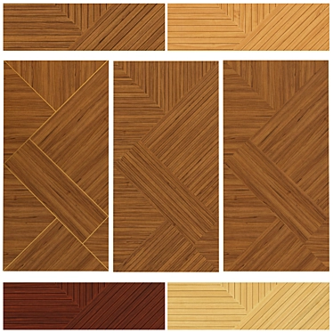 Veneer and Slats Decor Panel 3D model image 1 