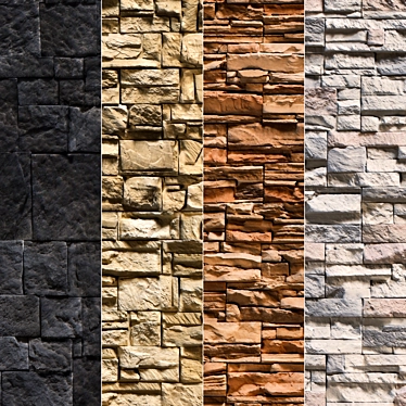 Modern Stone Walls Collection - Set 14 3D model image 1 