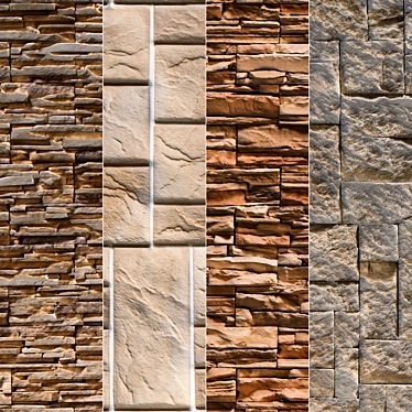 Modern Stone Walls: Set 17 3D model image 1 