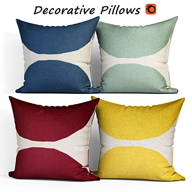 Embroidered Floral Decorative Pillows - Set of 148 3D model image 1 