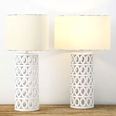 Elegant Oval Table Lamps 3D model image 1 