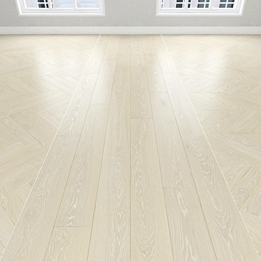 White Oak Parquet: Herringbone, Linear, Chevron 3D model image 1 