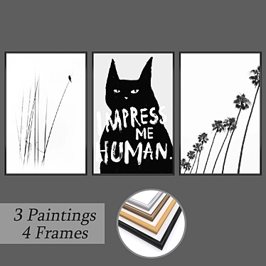 Wall Art Set No. 589 - Variety of Frames Included 3D model image 1 