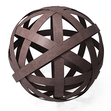 Rustic Metal Orb: Brown 11.75 in 3D model image 1 