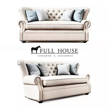 Churchill Textile Sofa 3D model image 1 