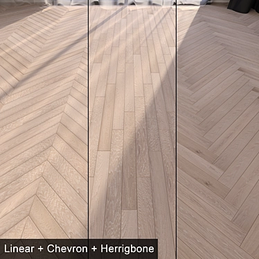 Cashmere Oak Parquet: Linear, Chevron & Herringbone | High-Resolution Textures | 3ds Max & FBX 3D model image 1 