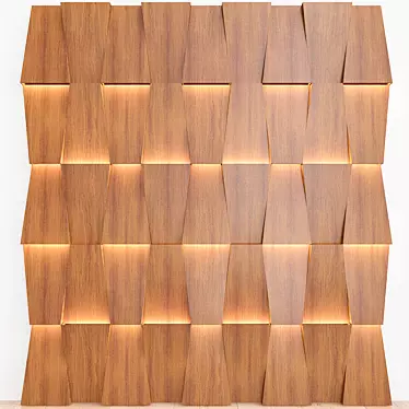 Sleek Wave 3D Wall Panels 3D model image 1 