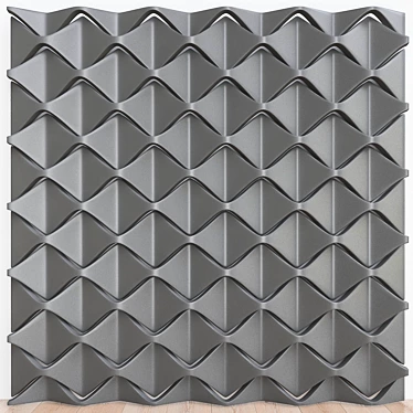 Modern Wave Design 3D Wall Panel 3D model image 1 