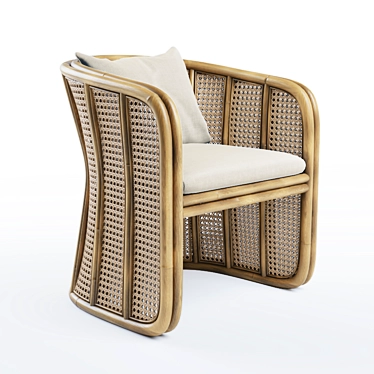 Boune Rattan Lounge Chair 3D model image 1 